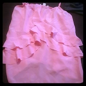Banana republic 100% silk pink large frilly  top